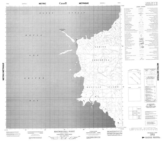 Macdougall Point Topographic Paper Map 079B06 at 1:50,000 scale