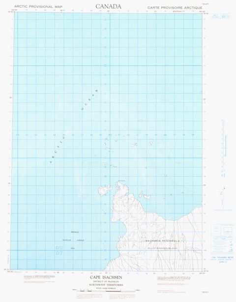 Cape Isachsen Topographic Paper Map 079H07 at 1:50,000 scale