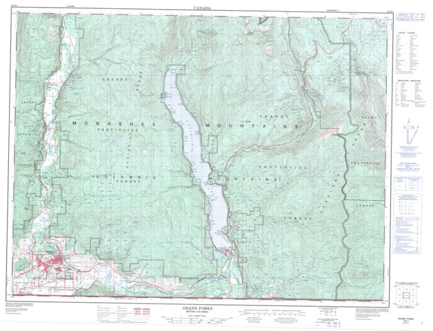 Grand Forks Topographic Paper Map 082E01 at 1:50,000 scale