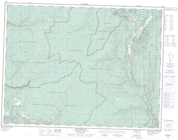 Beaverdell Topographic Paper Map 082E06 at 1:50,000 scale