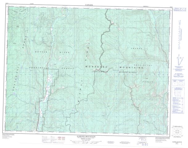 Almond Mountain Topographic Paper Map 082E07 at 1:50,000 scale