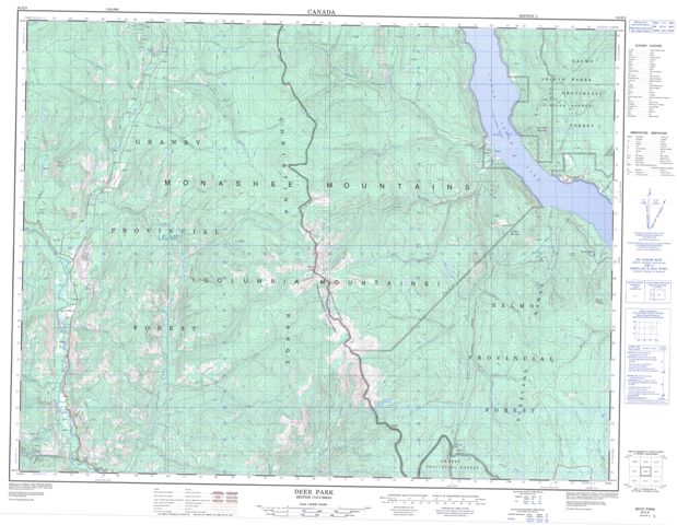 Deer Park Topographic Paper Map 082E08 at 1:50,000 scale