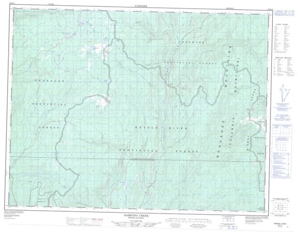 Damfino Creek Topographic Paper Map 082E15 at 1:50,000 scale