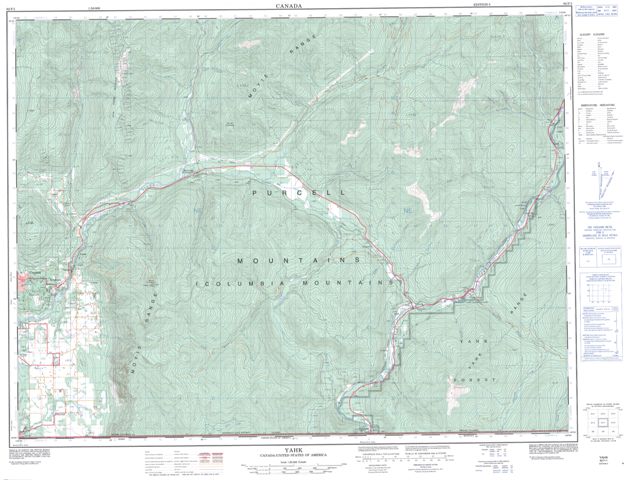 Yahk Topographic Paper Map 082F01 at 1:50,000 scale