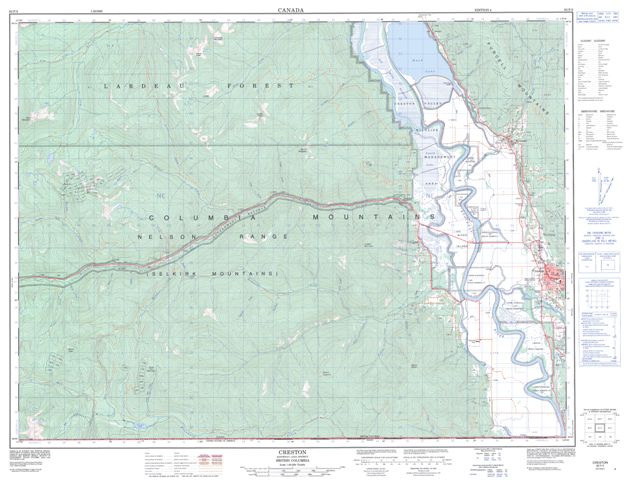 Creston Topographic Paper Map 082F02 at 1:50,000 scale