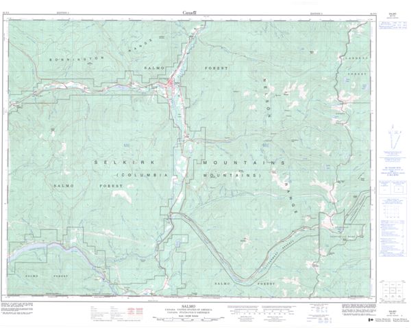 Salmo Topographic Paper Map 082F03 at 1:50,000 scale