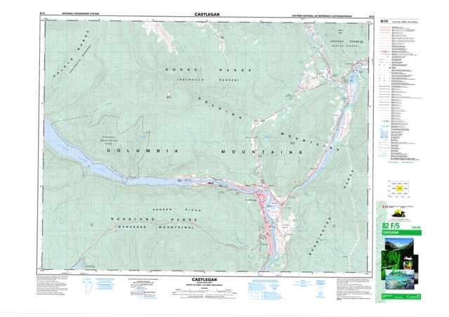 Castlegar Topographic Paper Map 082F05 at 1:50,000 scale