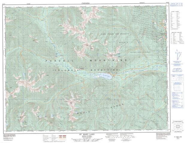 St Mary Lake Topographic Paper Map 082F09 at 1:50,000 scale