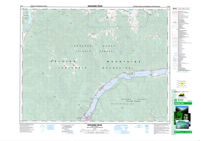 Kokanee Peak Topographic Paper Map 082F11 at 1:50,000 scale