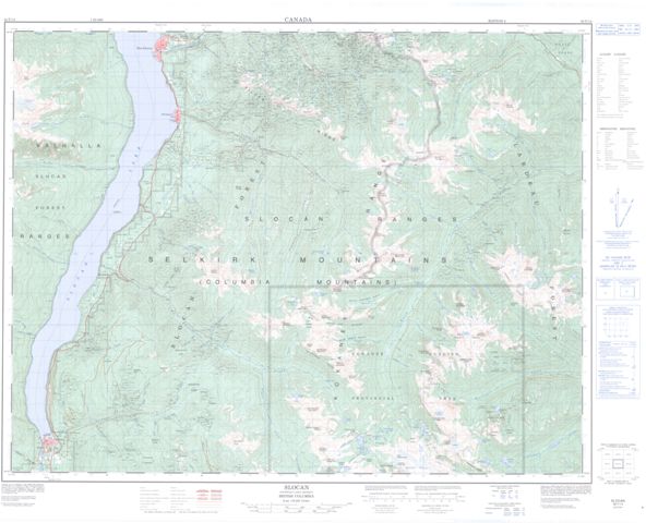 Slocan Topographic Paper Map 082F14 at 1:50,000 scale