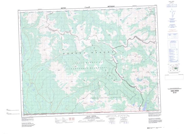 Sage Creek Topographic Paper Map 082G01 at 1:50,000 scale