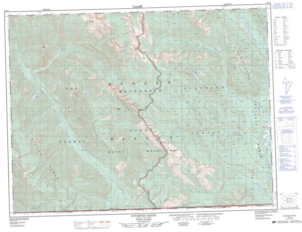 Inverted Ridge Topographic Paper Map 082G02 at 1:50,000 scale
