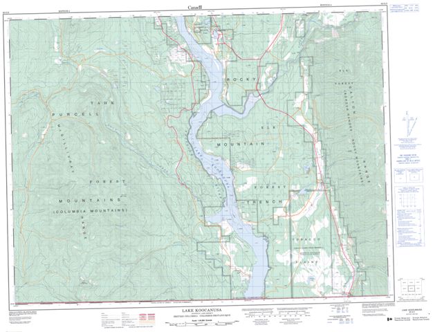 Lake Koocanusa Topographic Paper Map 082G03 at 1:50,000 scale