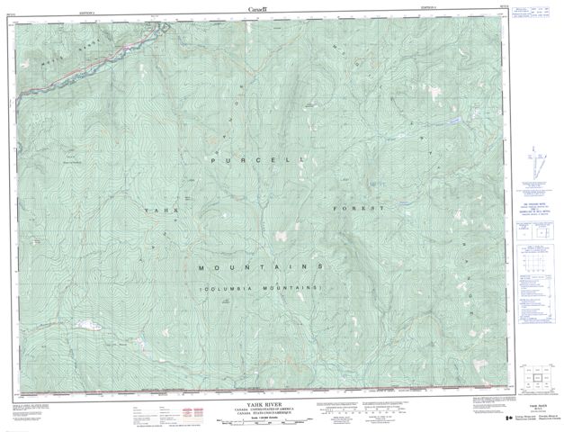 Yahk River Topographic Paper Map 082G04 at 1:50,000 scale