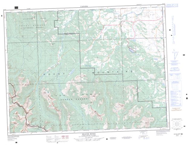 Beaver Mines Topographic Paper Map 082G08 at 1:50,000 scale