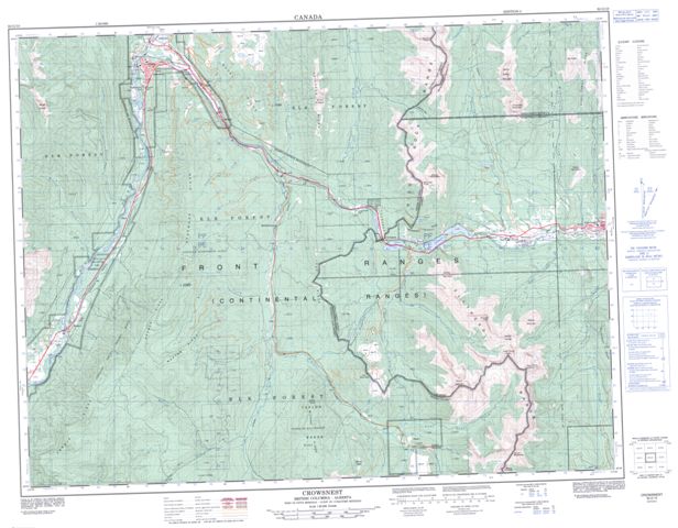 Crowsnest Topographic Paper Map 082G10 at 1:50,000 scale