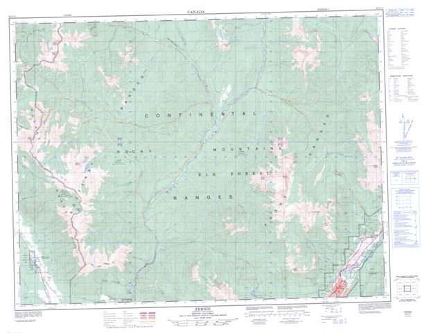 Fernie Topographic Paper Map 082G11 at 1:50,000 scale
