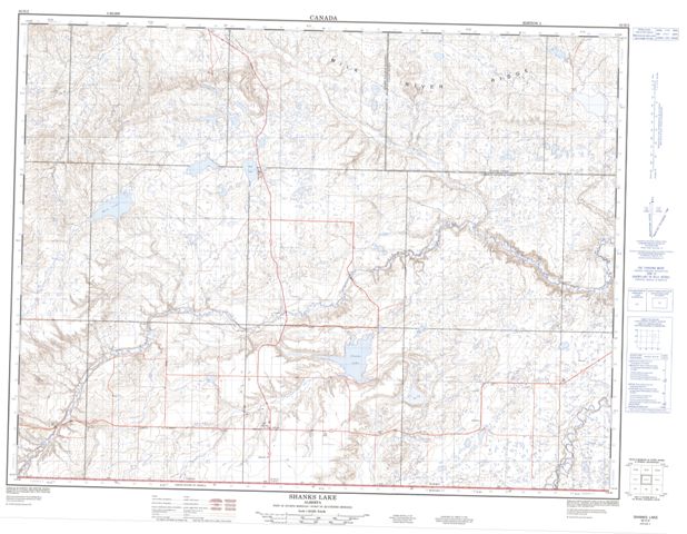 Shanks Lake Topographic Paper Map 082H02 at 1:50,000 scale