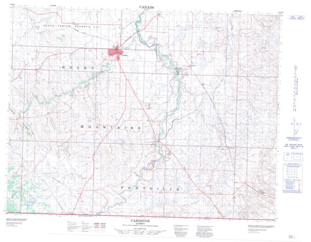 Cardston Topographic Paper Map 082H03 at 1:50,000 scale