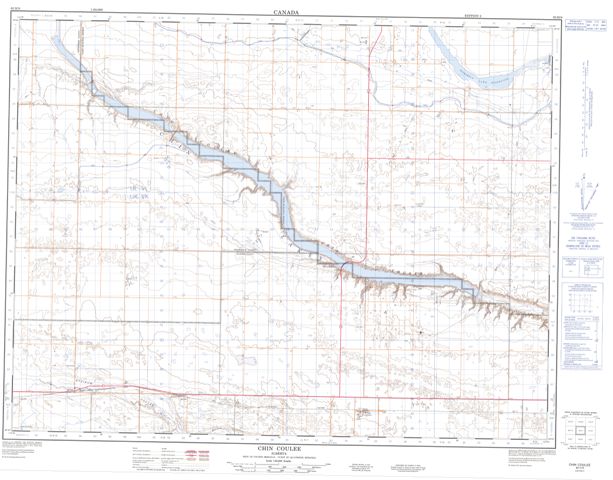 Chin Coulee Topographic Paper Map 082H09 at 1:50,000 scale