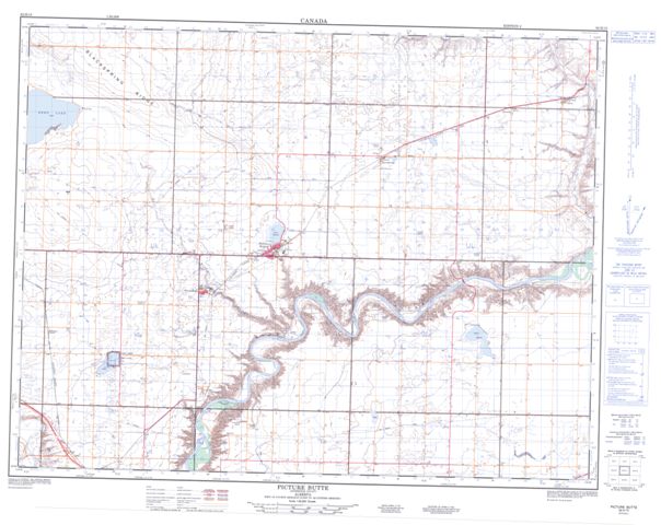 Picture Butte Topographic Paper Map 082H15 at 1:50,000 scale