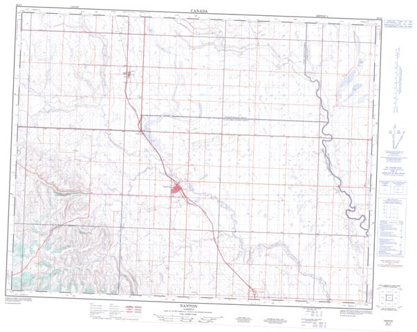 Nanton Topographic Paper Map 082I05 at 1:50,000 scale