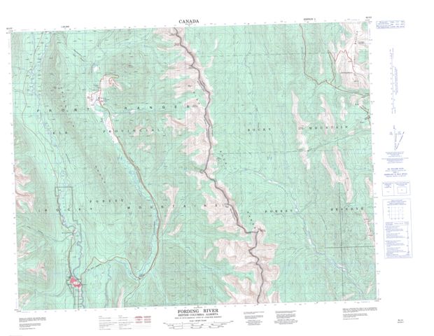 Fording River Topographic Paper Map 082J02 at 1:50,000 scale