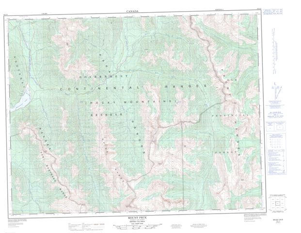 Mount Peck Topographic Paper Map 082J03 at 1:50,000 scale