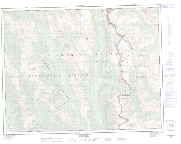 Mount Abruzzi Topographic Paper Map 082J06 at 1:50,000 scale