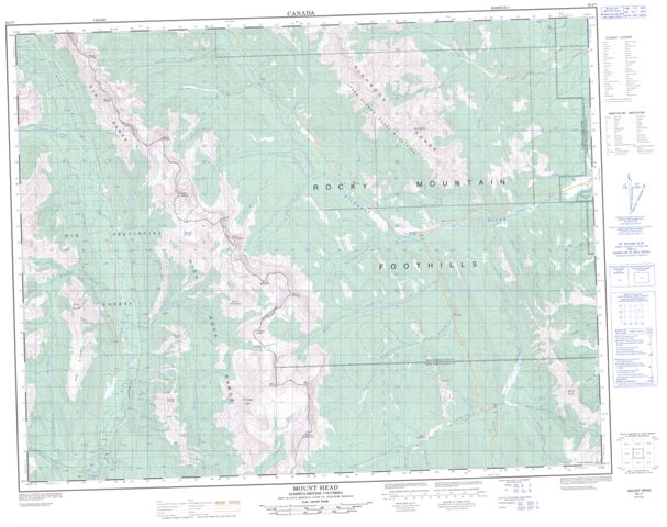 Mount Head Topographic Paper Map 082J07 at 1:50,000 scale