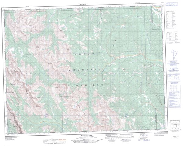 Mount Rae Topographic Paper Map 082J10 at 1:50,000 scale