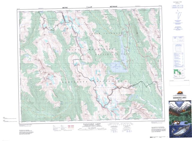 Kananaskis Lakes Topographic Paper Map 082J11 at 1:50,000 scale