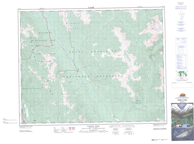 Tangle Peak Topographic Paper Map 082J12 at 1:50,000 scale
