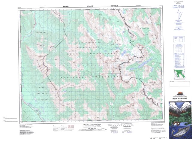 Mount Assiniboine Topographic Paper Map 082J13 at 1:50,000 scale