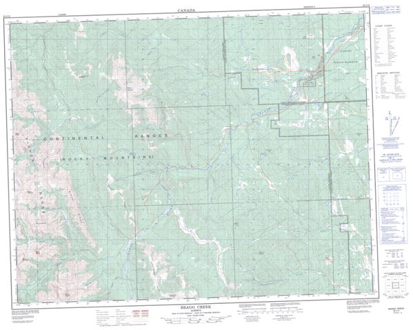 Bragg Creek Topographic Paper Map 082J15 at 1:50,000 scale