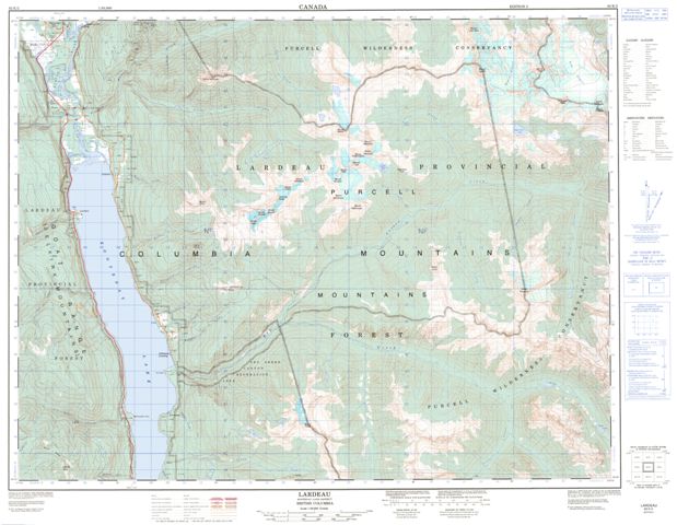 Lardeau Topographic Paper Map 082K02 at 1:50,000 scale