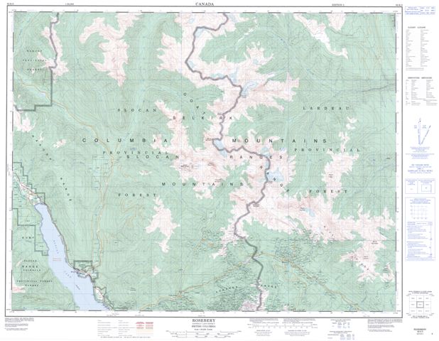Rosebery Topographic Paper Map 082K03 at 1:50,000 scale
