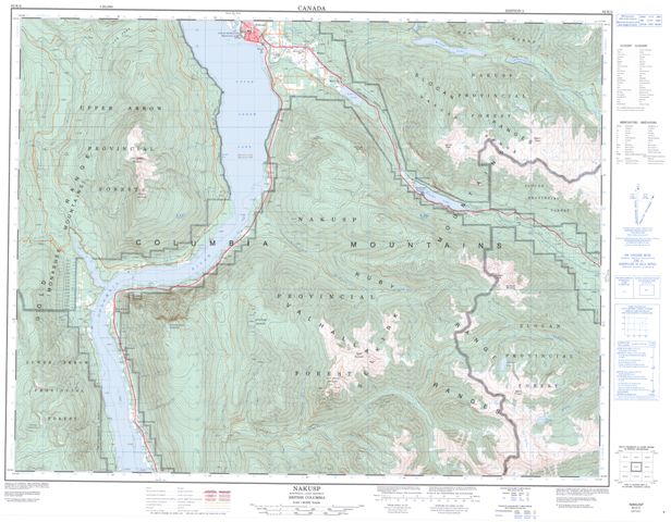 Nakusp Topographic Paper Map 082K04 at 1:50,000 scale
