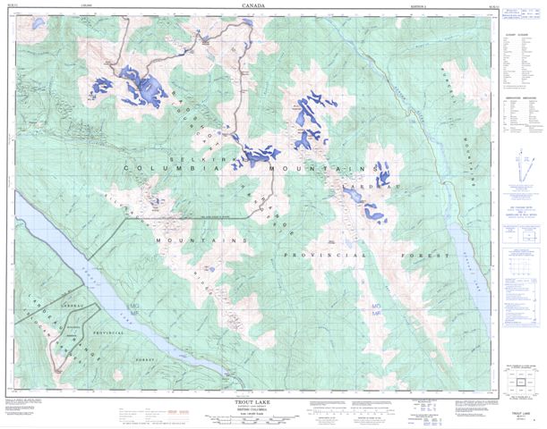 Trout Lake Topographic Paper Map 082K11 at 1:50,000 scale