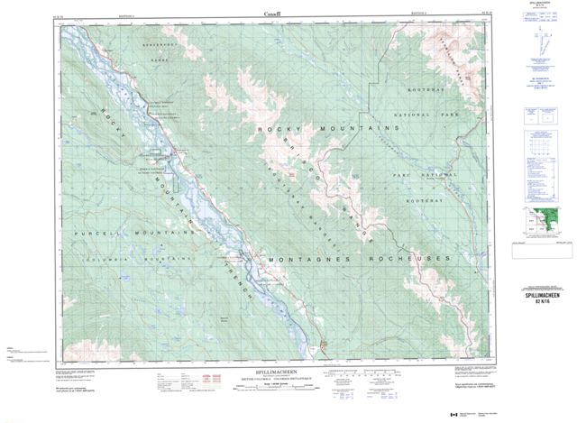 Spillimacheen Topographic Paper Map 082K16 at 1:50,000 scale
