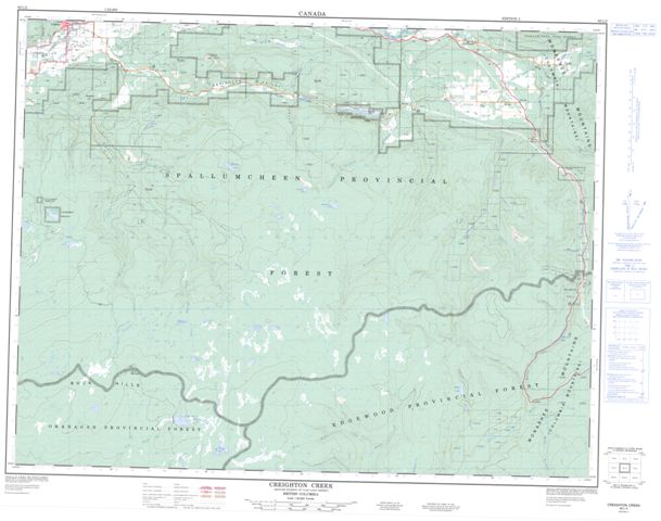 Creighton Creek Topographic Paper Map 082L02 at 1:50,000 scale