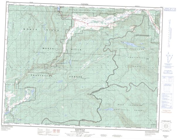 Westwold Topographic Paper Map 082L05 at 1:50,000 scale