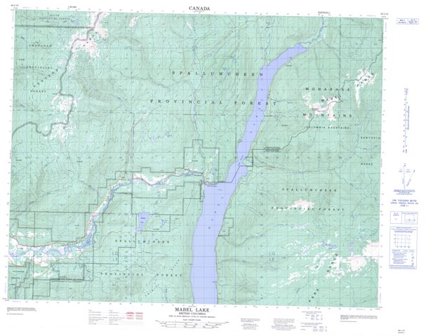 Mabel Lake Topographic Paper Map 082L10 at 1:50,000 scale