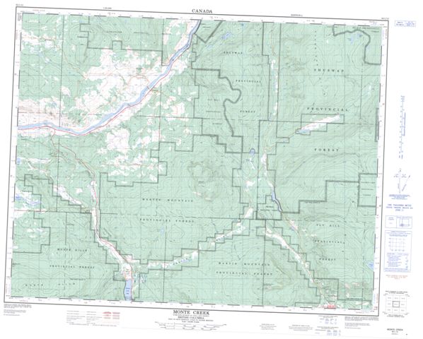 Monte Creek Topographic Paper Map 082L12 at 1:50,000 scale