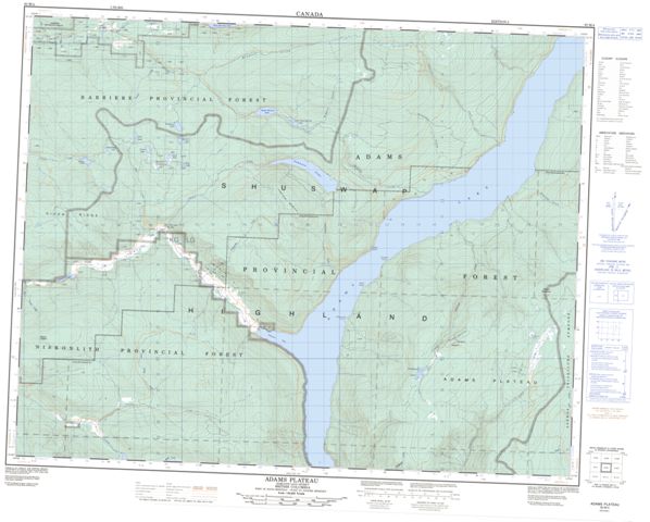 Adams Plateau Topographic Paper Map 082M04 at 1:50,000 scale