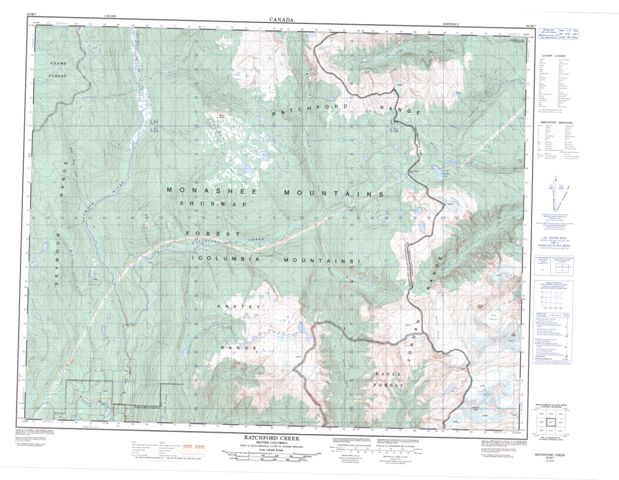 Ratchford Creek Topographic Paper Map 082M07 at 1:50,000 scale
