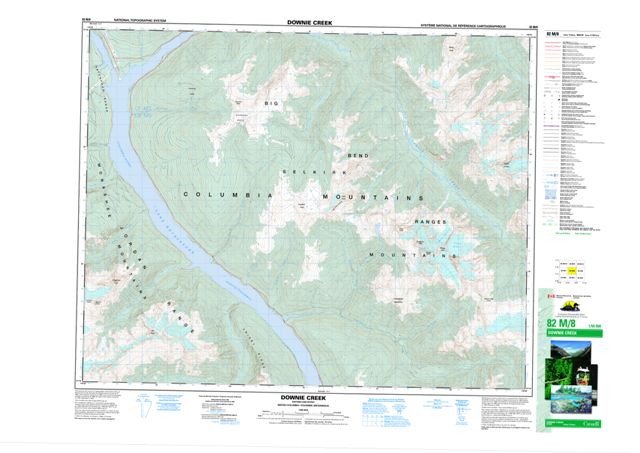 Downie Creek Topographic Paper Map 082M08 at 1:50,000 scale