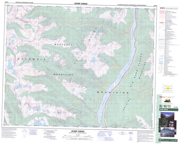 Scrip Creek Topographic Paper Map 082M15 at 1:50,000 scale