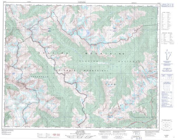 Glacier Topographic Paper Map 082N05 at 1:50,000 scale