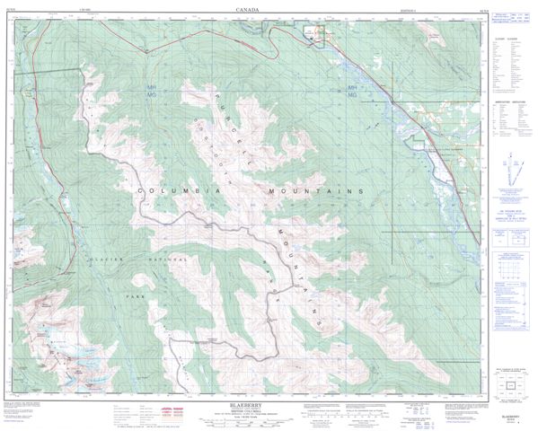 Blaeberry Topographic Paper Map 082N06 at 1:50,000 scale